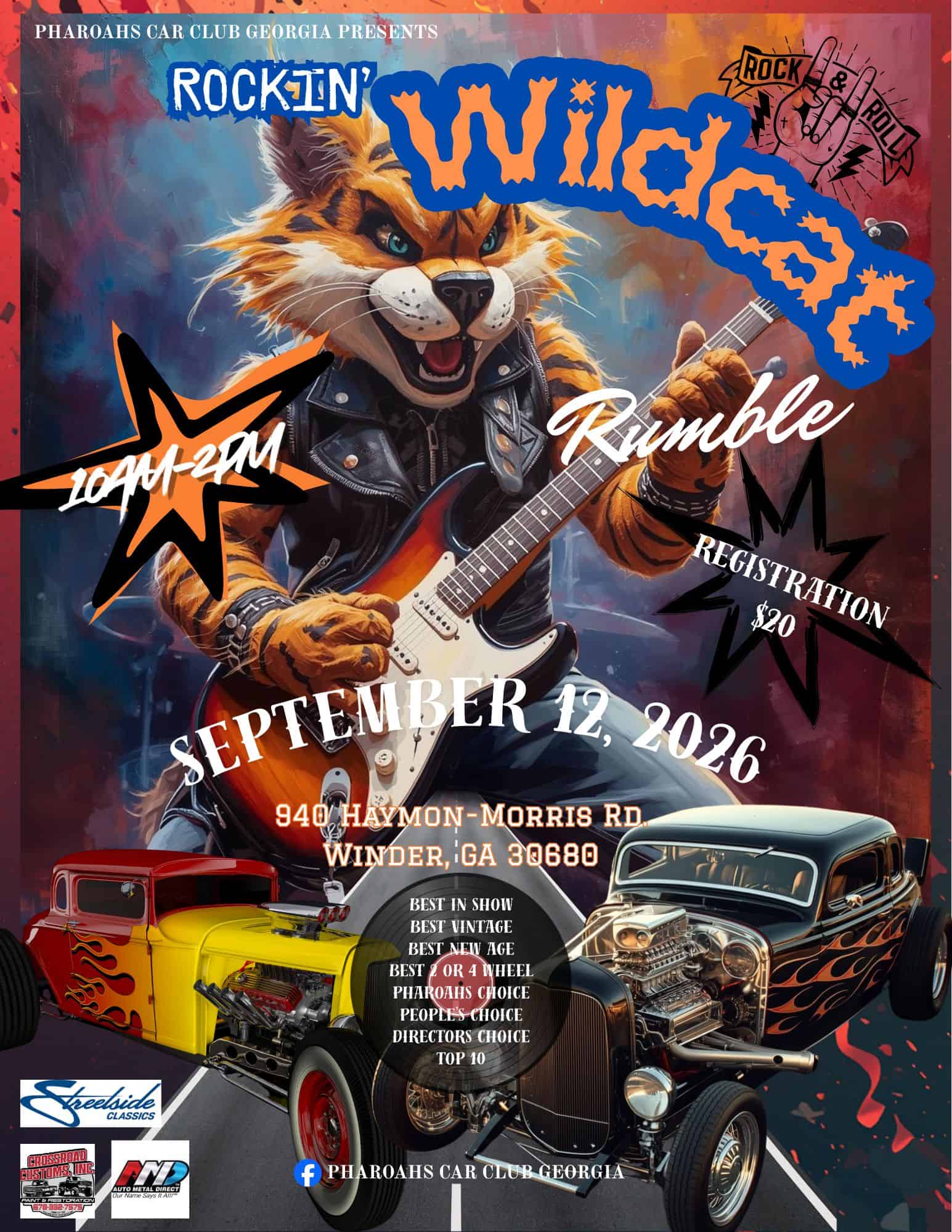 Rockin' Wildcat Rumble Car and Bike Show event at Apalachee Wildcats in Winder, GA on September 12, 2026