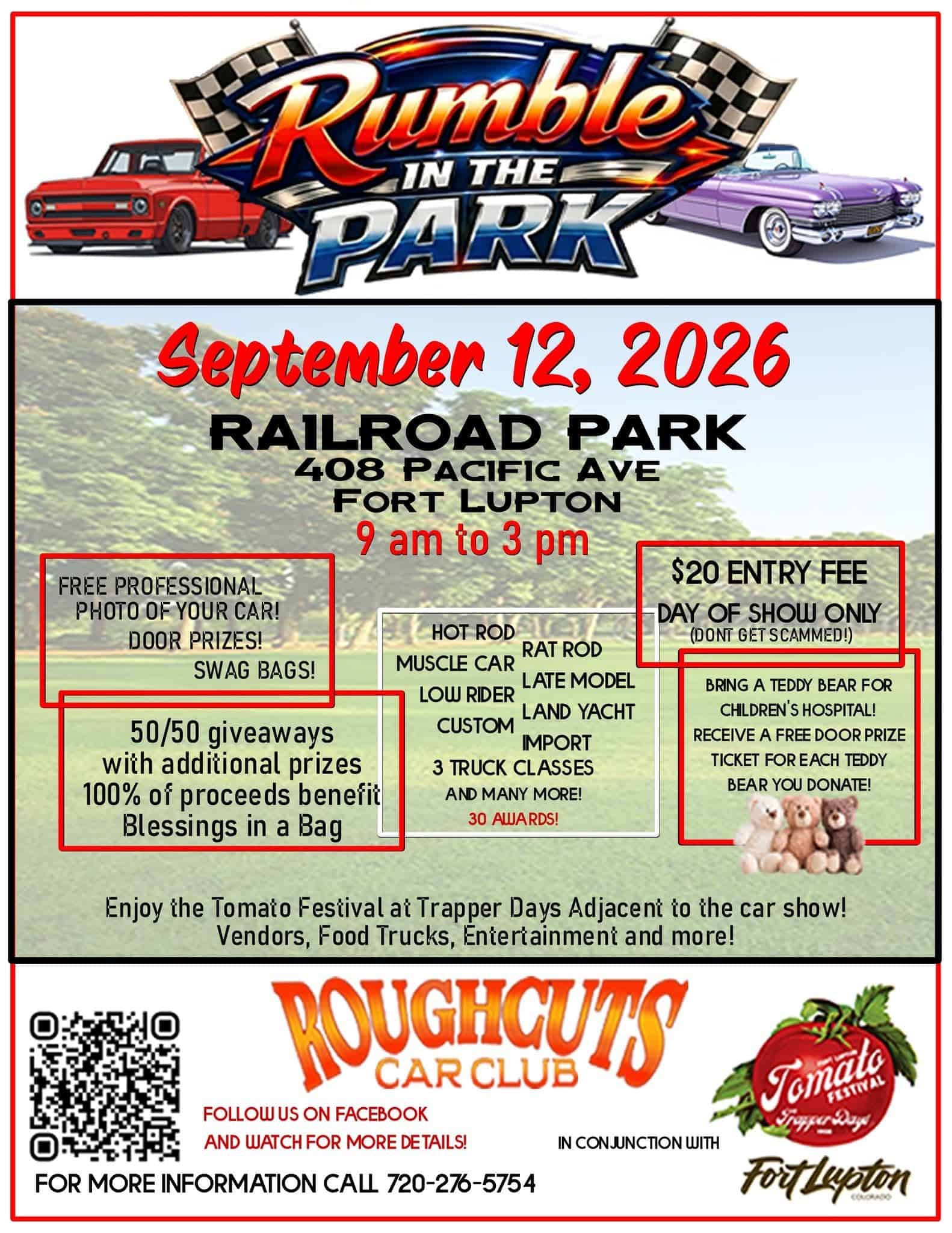 Rumble in the Park event at Railroad Park in Fort Lupton, CO on September 12, 2026