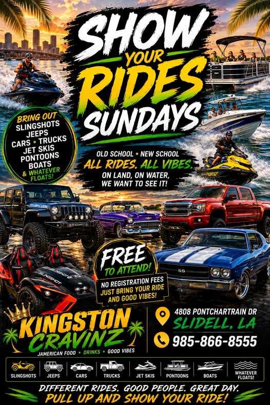 Show Your Rides Sundays at Kingston Cravinz event at Kingston Cravinz in Slidell, LA on August 30, 2026