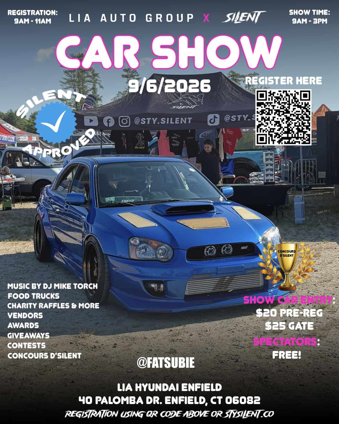 SILENT x LIA 2026 Car Show & Concours Event event at Lia Hyundai of Enfield in Enfield, CT on September 6, 2026