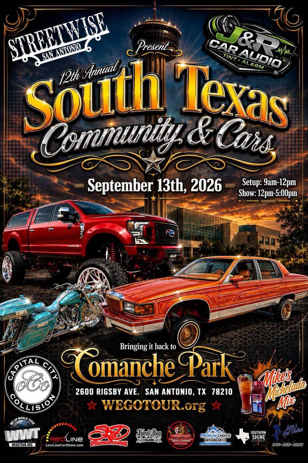 South Texas Community & Cars event at Comanche Park in San Antonio, TX on September 13, 2026