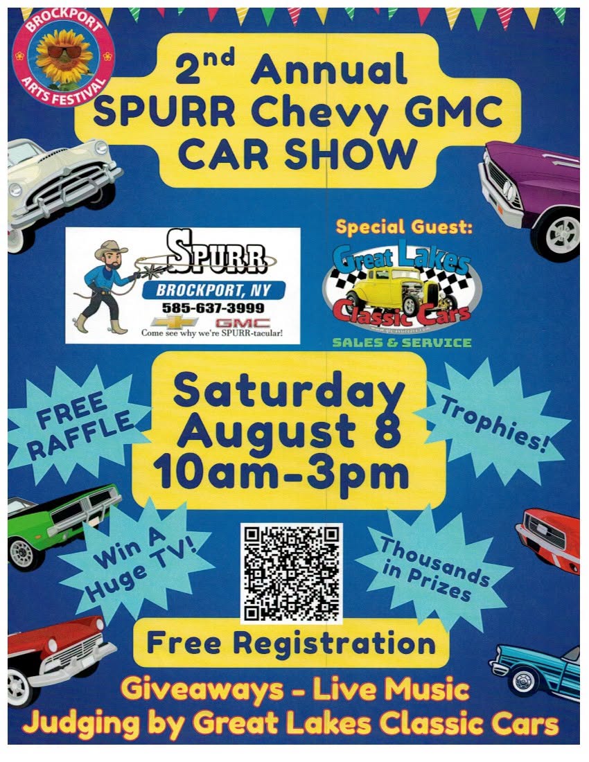 SPURR Chevy GMC Car Show event at Municipal Parking Lot Behind Brockport United Methodist Church in Brockport, NY on August 8, 2026