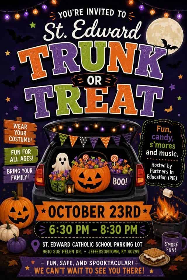 St. Edward Trunk or Treat event at St. Edward Catholic School Parking Lot in Jeffersontown, KY on October 23, 2026