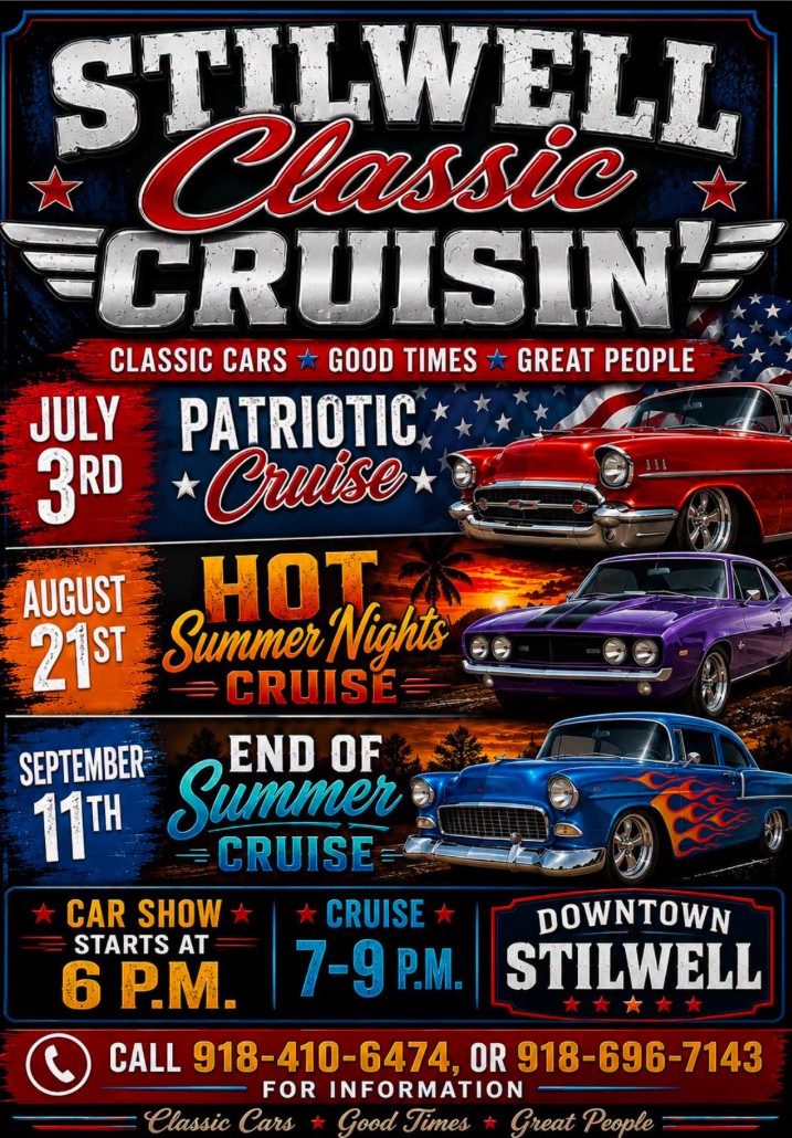 Stillwell Classic Cruisin' event at Downtown Stillwell in Stillwell, OK on August 21, 2026
