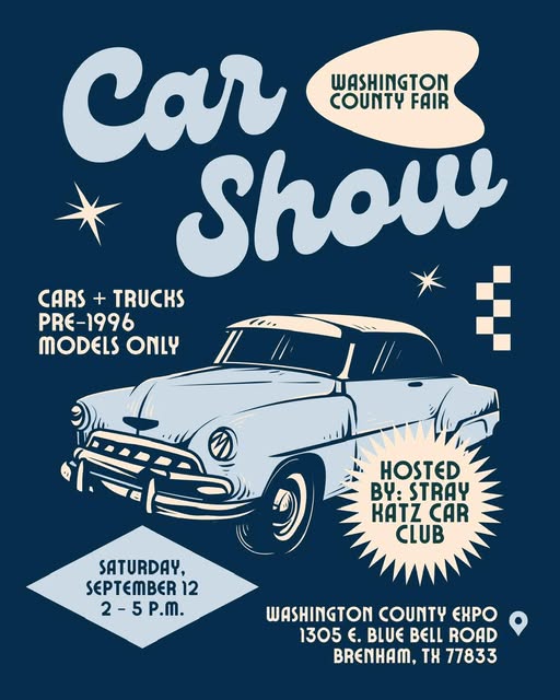 Stray Katz Car Club Car Show event at Washington County Expo in Brenham, TX on September 12, 2026