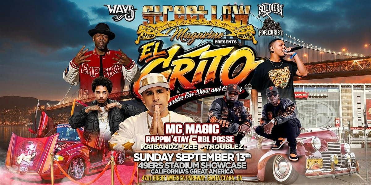 Street Low Magazine El Grito Lowrider Car Show and Concert event at California's Great America in Santa Clara, CA on September 13, 2026