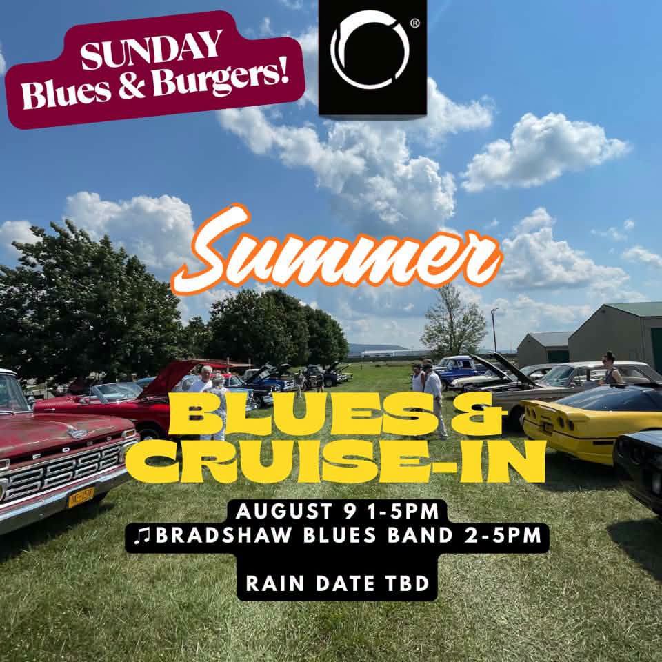 Sunday Blues & Burgers Cruise-In event at ONCO Fermentations, Inc. in Tully, NY on August 9, 2026