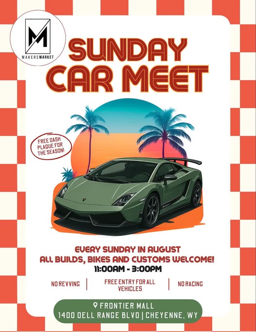 Sunday Car Meet at Frontier Mall event at Frontier Mall in Cheyenne, WY on August 9, 2026