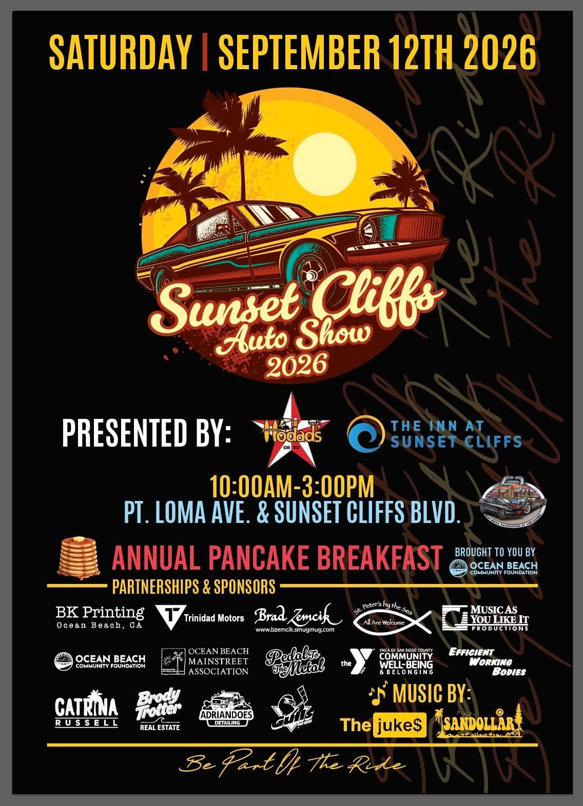 Sunset Cliffs Auto Show event at Pt. Loma Ave. & Sunset Cliffs Blvd. in San Diego, CA on September 12, 2026