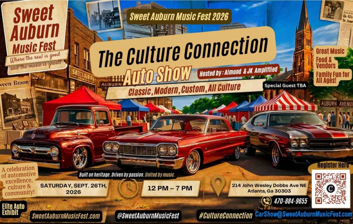 Sweet Auburn Music Fest The Culture Connection Auto Show event at 214 John Wesley Dobbs Ave NE in Atlanta, GA on September 26, 2026