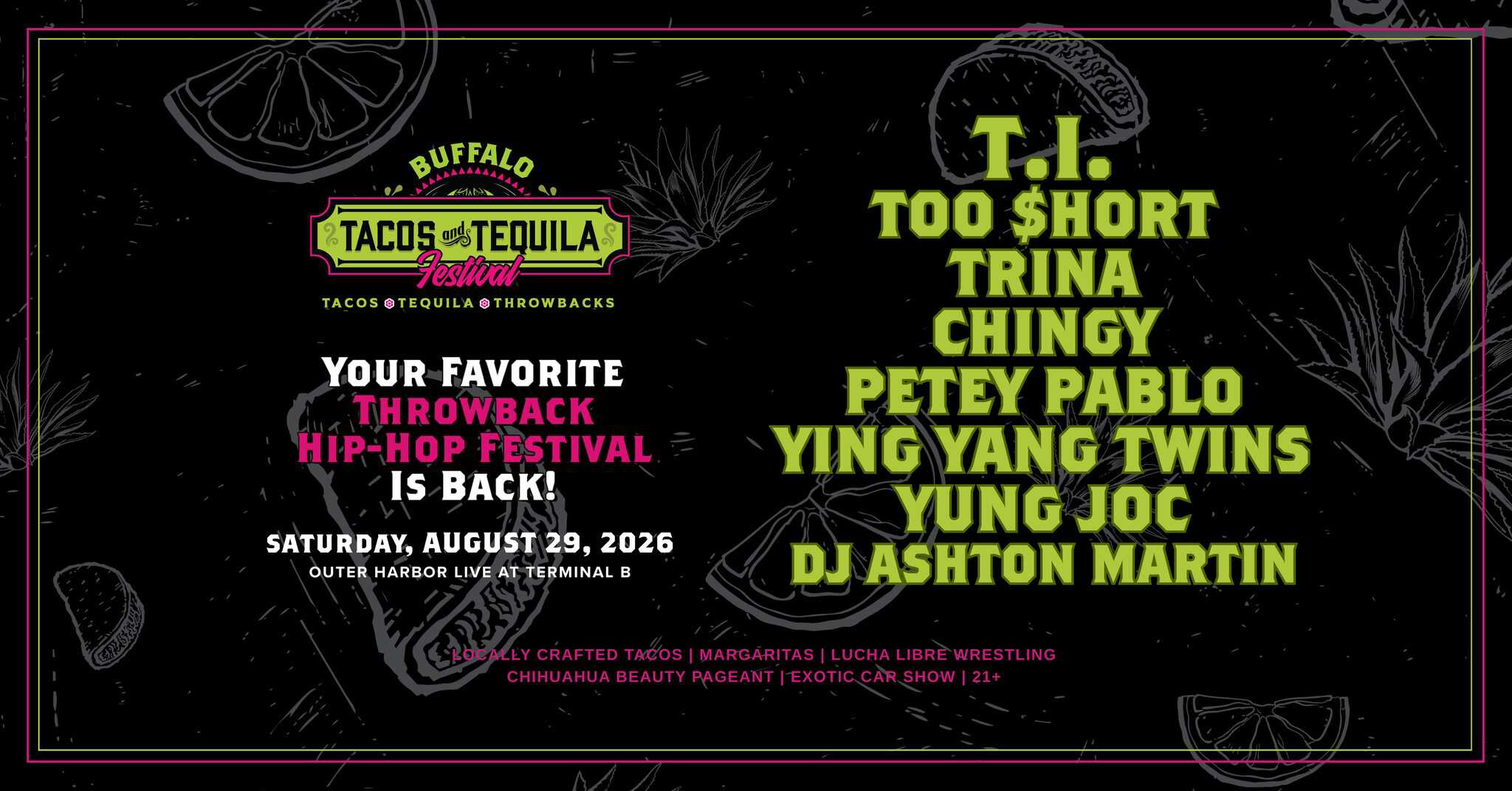 Tacos and Tequila Festival: Buffalo event at Outer Harbor Live at Terminal B in Buffalo, NY on August 29, 2026
