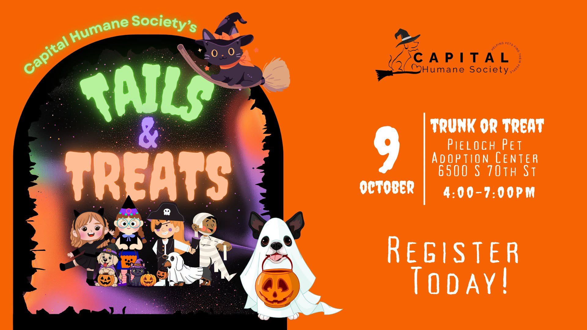 Tails & Treats Trunk or Treat 2026 event at Pieloch Pet Adoption Center in Lincoln, NE on October 9, 2026