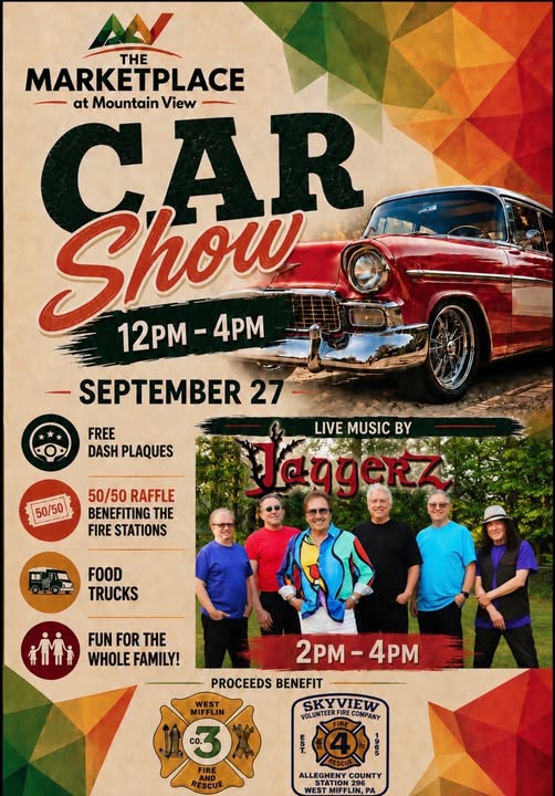 The Marketplace at Mountain View Car Show event at The Marketplace at Mountain View in West Mifflin, PA on September 27, 2026