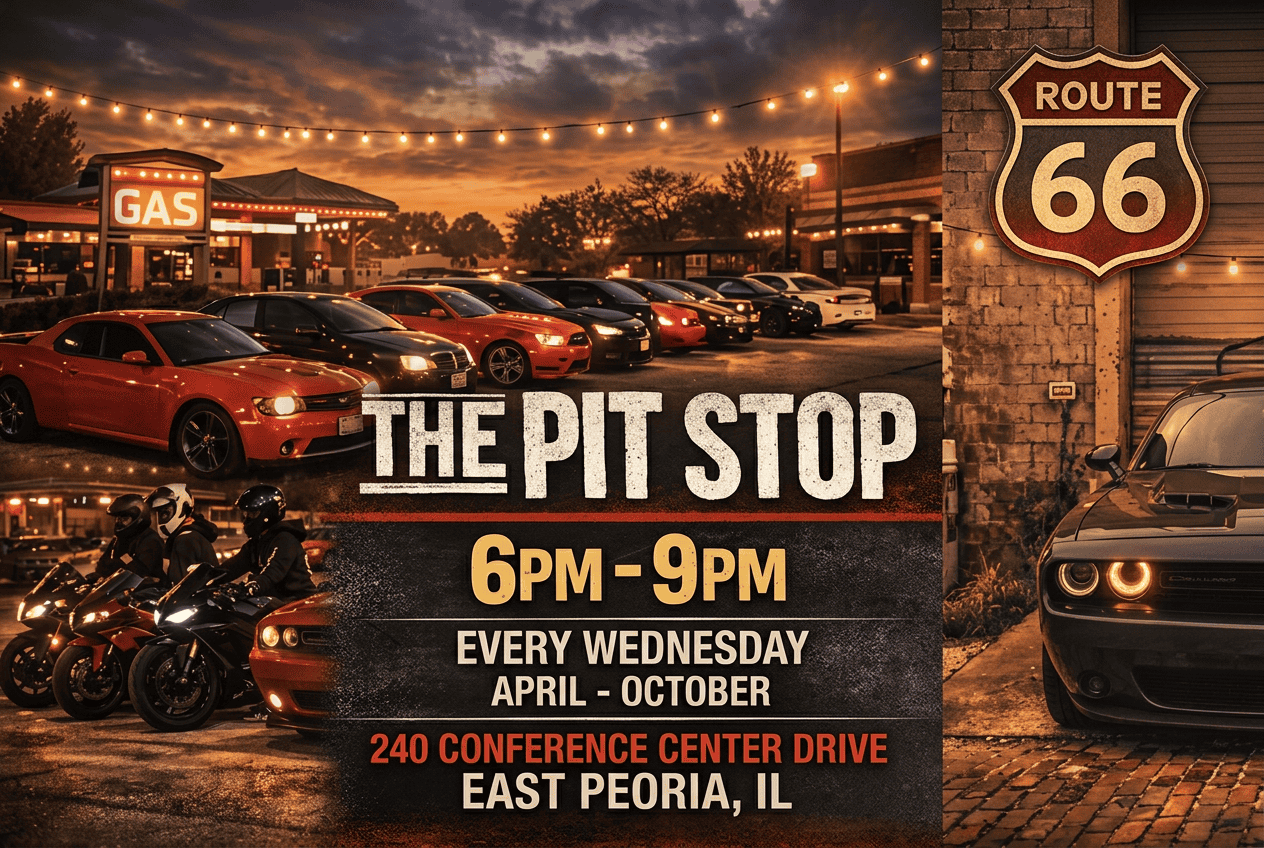 The Pit Stop Car Cruise event at The Pit Stop in East Peoria, IL on August 12, 2026