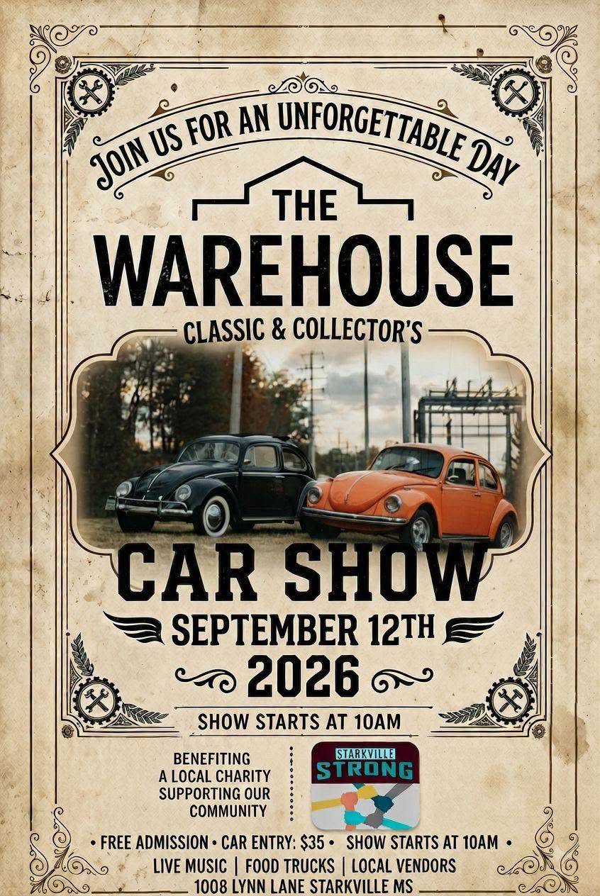The Warehouse Car Show event at The Warehouse in Starkville, MS on September 12, 2026