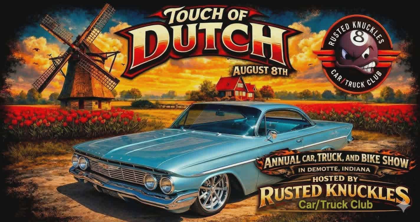Touch of Dutch Car, Truck & Bike Show event at Spencer Park in DeMotte, IN on August 8, 2026