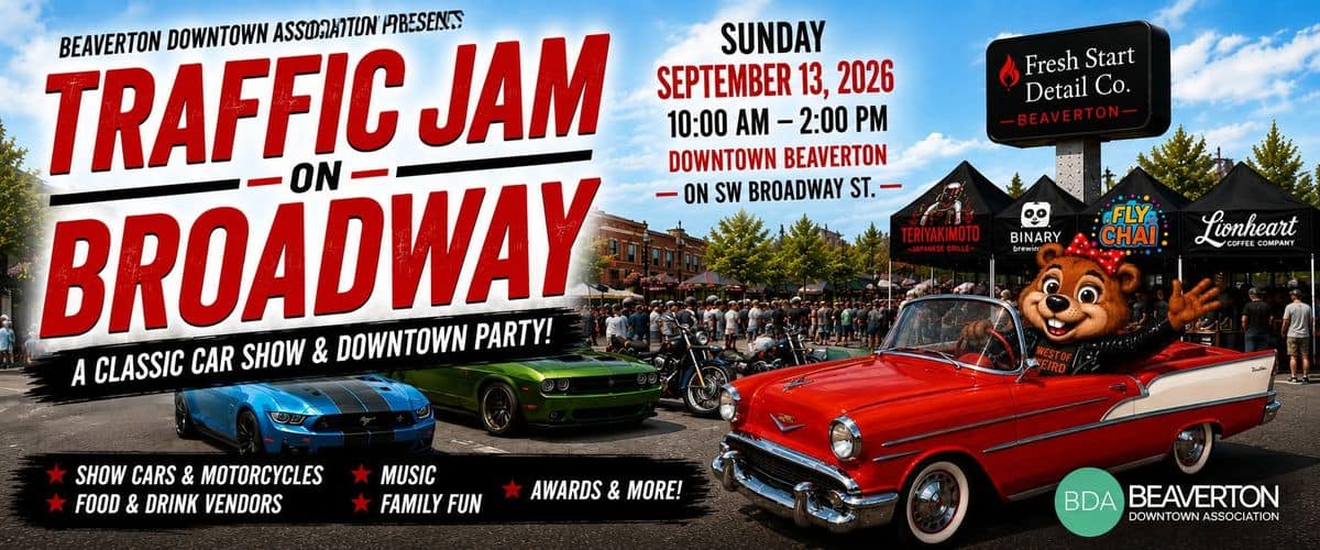 Traffic Jam on Broadway event at Downtown Beaverton in Beaverton, OR on September 13, 2026