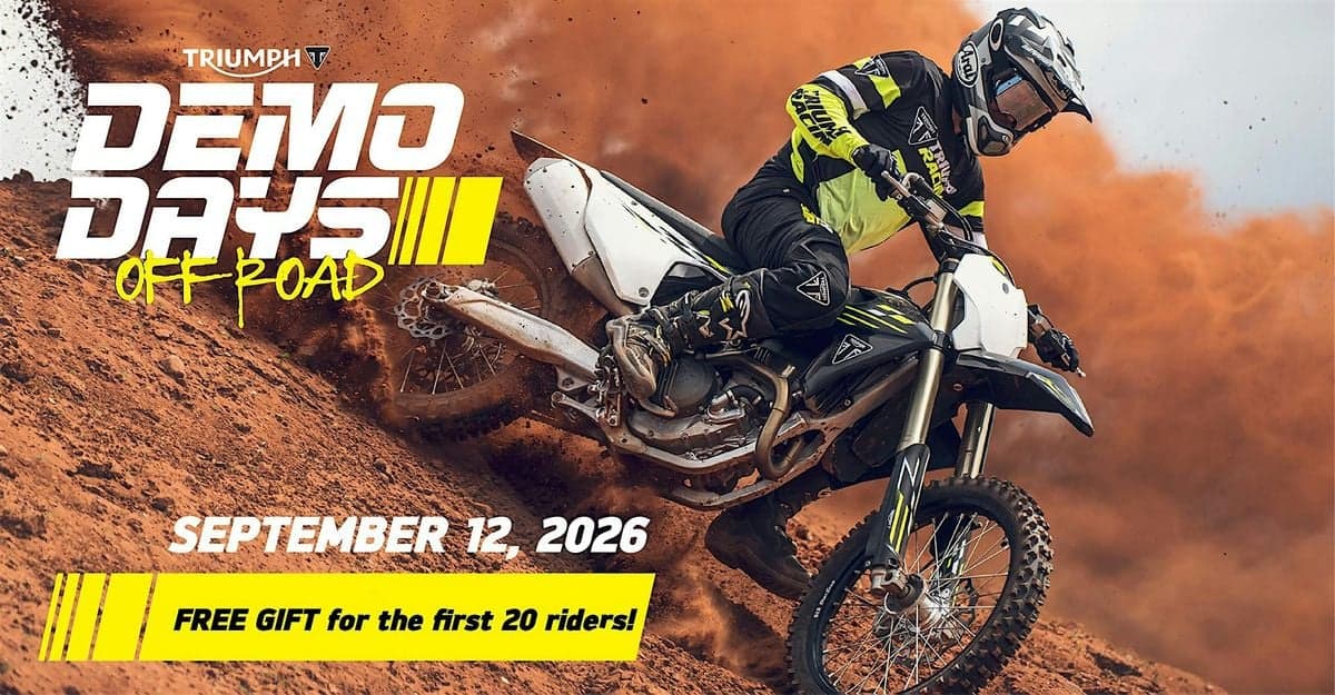 Triumph Motorcycles Demo Days (Off-Road) event at Croom Motorcycle Area at Withlacoochee State Forest in Brooksville, FL on September 12, 2026