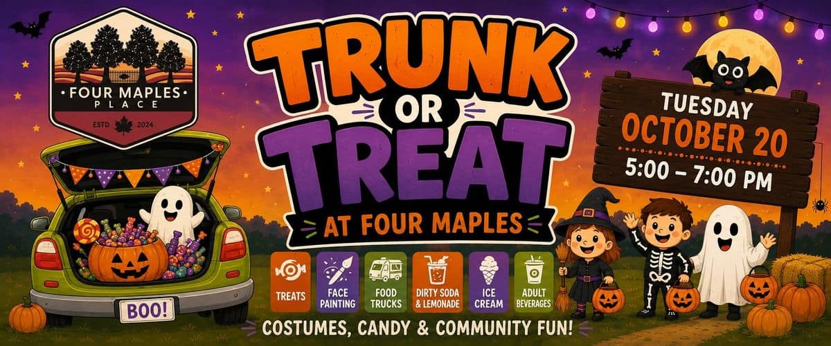 Trunk or Treat at Four Maples event at Four Maples Place in Jeannette, PA on October 20, 2026