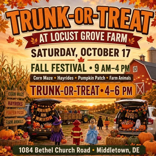 Trunk-or-Treat at Locust Grove Farm event at Locust Grove Farm in Middletown, DE on October 17, 2026