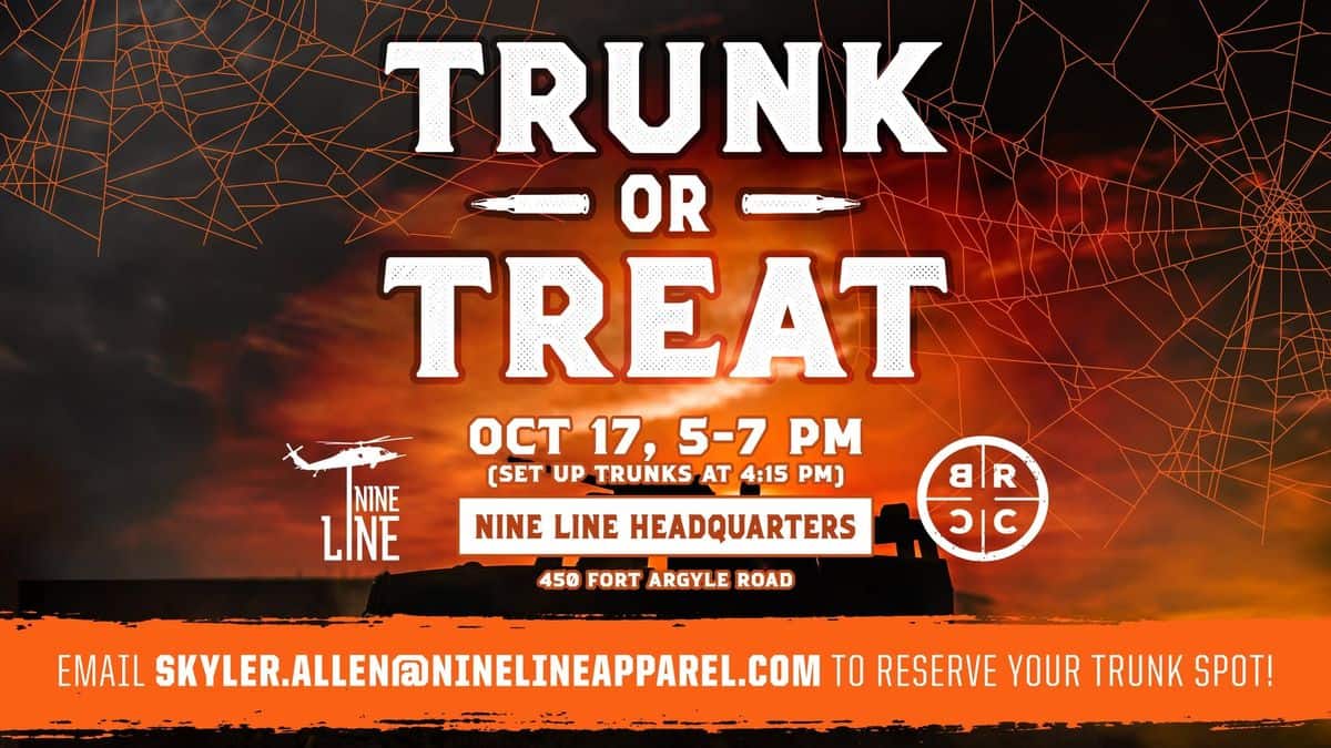 Trunk or Treat at Nine Line Headquarters event at Nine Line Headquarters in Savannah, GA on October 17, 2026