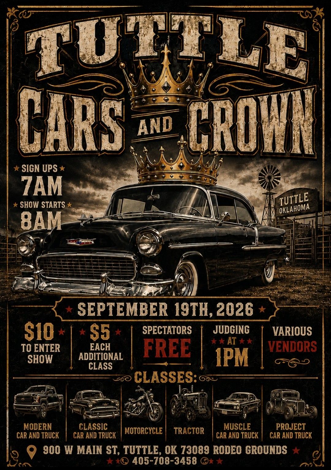 Tuttle Cars and Crown event at Tuttle Rodeo Grounds in Tuttle, OK on September 19, 2026