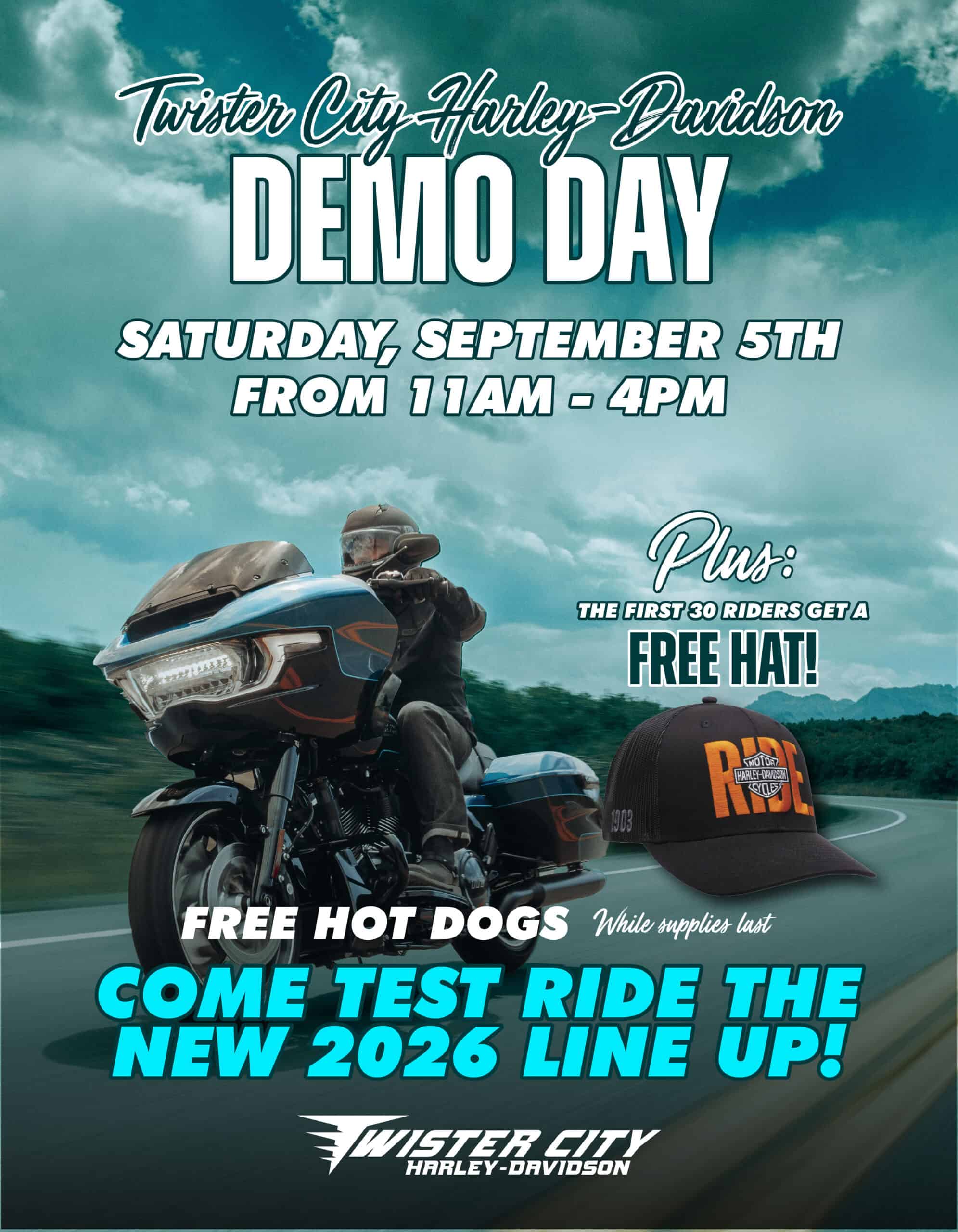 Twister City Harley-Davidson Demo Day event at Twister City Harley-Davidson in Wichita, KS on September 5, 2026