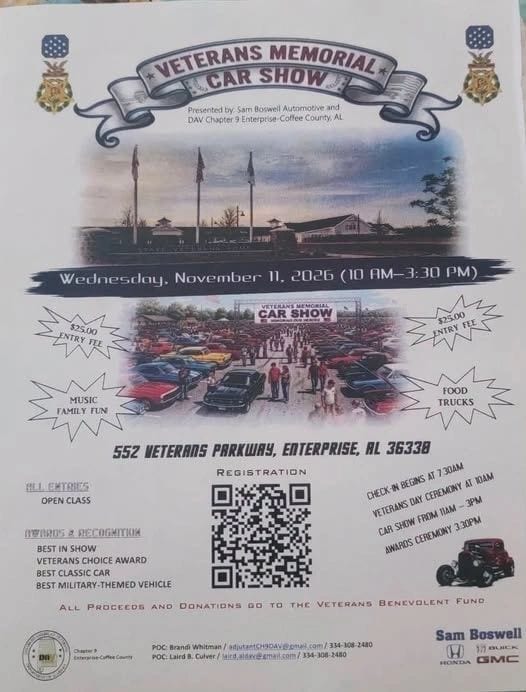 Veterans Memorial Car Show car show in Enterprise, AL