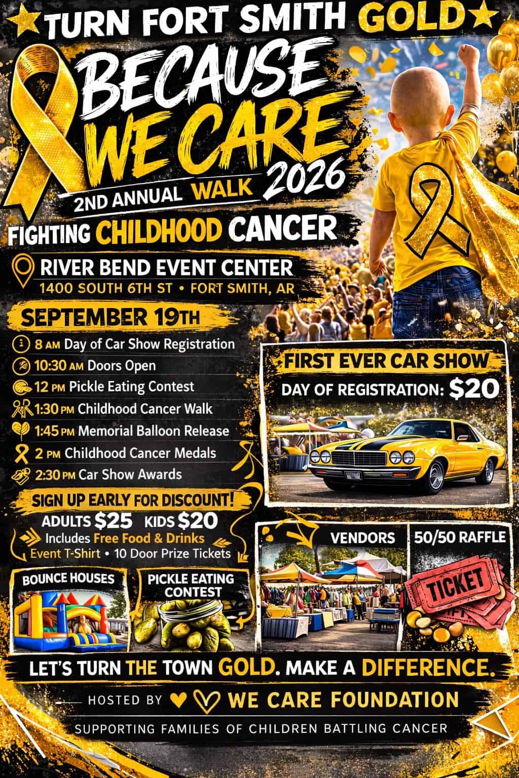 We Care Foundation 2nd Annual Walk event at River Bend Event Center in Fort Smith, AR on September 19, 2026