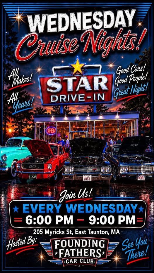 Wednesday Cruise Nights at Star Drive-In event at Star Drive-In in East Taunton, MA on August 12, 2026