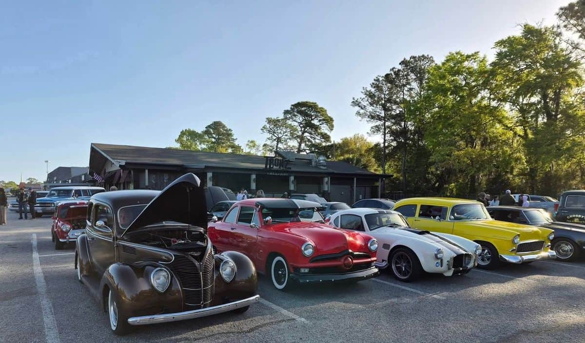 West Ashley Epically Hot Cars and Coffee event at Northbridge Shopping Center in Charleston, SC on August 30, 2026
