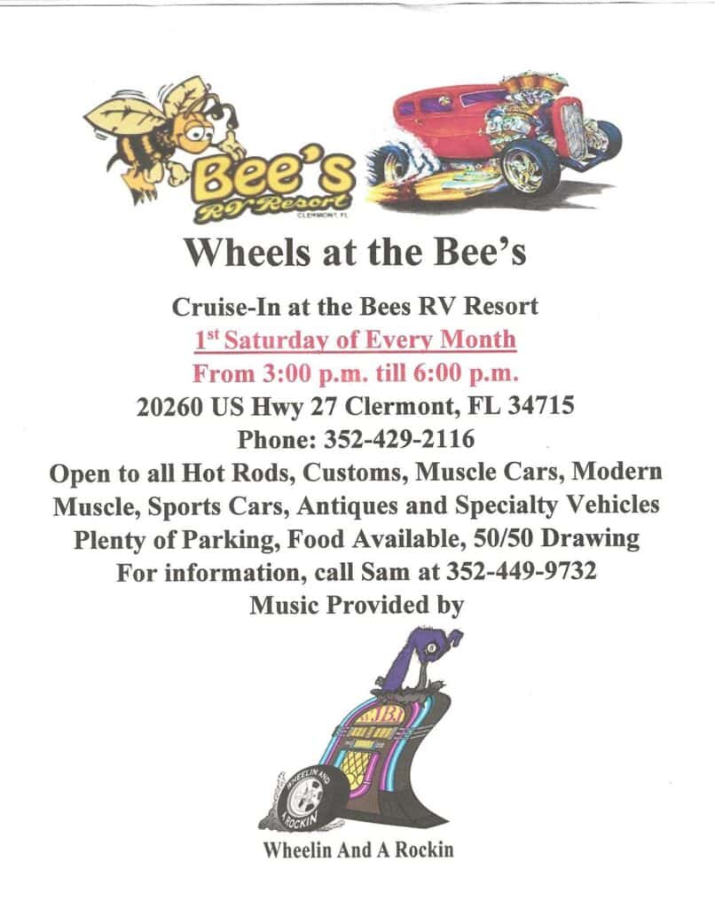 Wheels at the Bee's event at Bee's RV Resort in Clermont, FL on September 5, 2026
