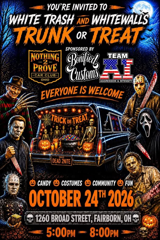 White Trash and Whitewalls Trunk or Treat car show in Fairborn, OH