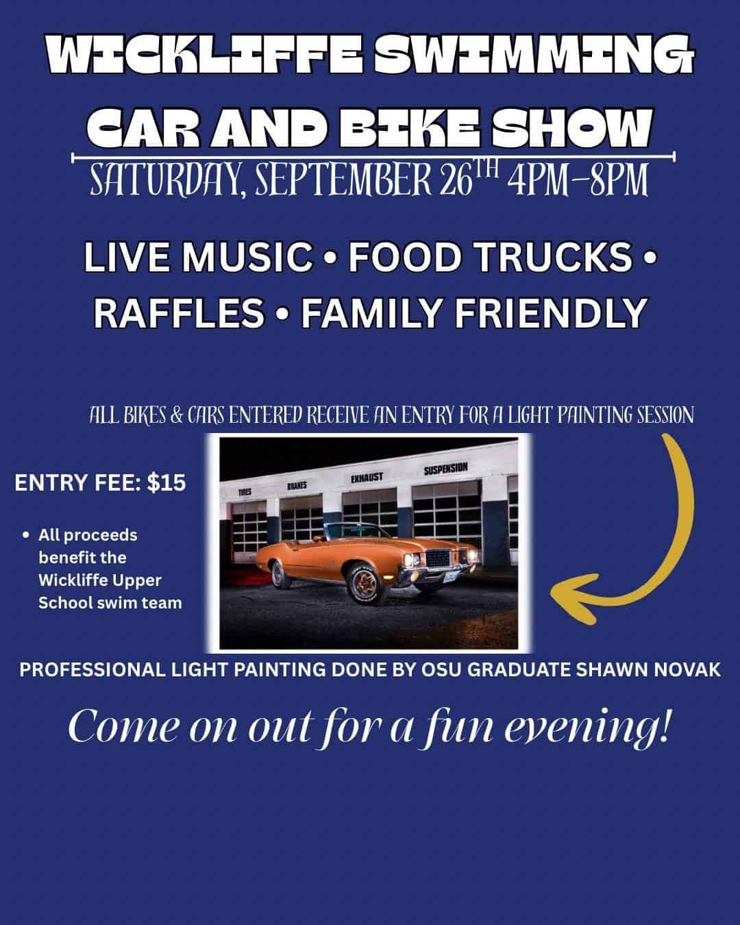 Wickliffe Swimming Car & Motorcycle Show event at Wickliffe High School in Wickliffe, OH on September 26, 2026