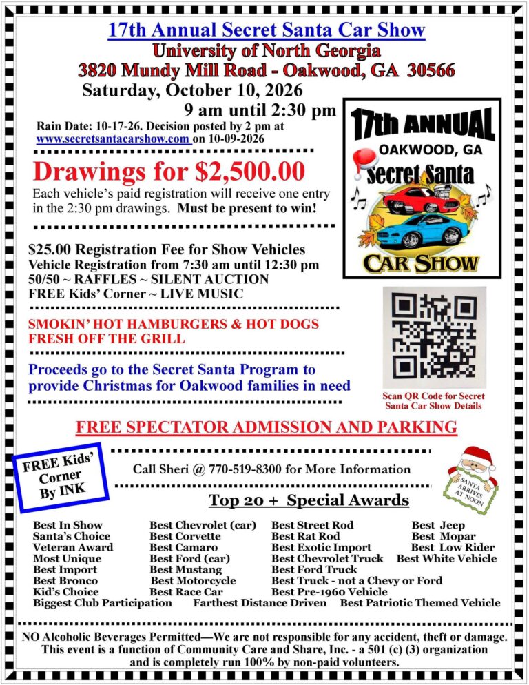 17th Annual Secret Santa Car Show car show in Oakwood, GA