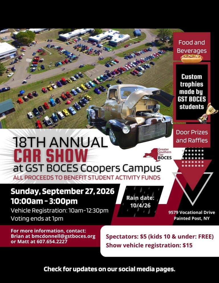 18th Annual Car Show at GST BOCES Coopers Campus car show in Painted Post, NY