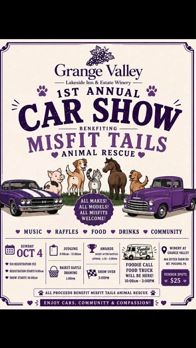 1st Annual Car Show Benefiting Misfit Tails Animal Rescue car show in Mt. Pocono, PA