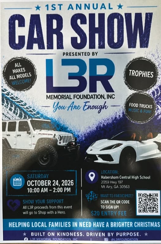 1st Annual L3R Memorial Foundation Car Show car show in Mt. Airy, GA