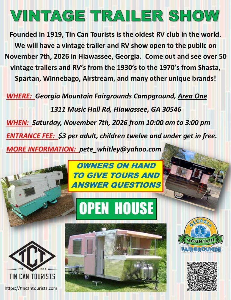 Tin Can Tourists Vintage Trailer Show & Open House car show in Hiawassee, GA