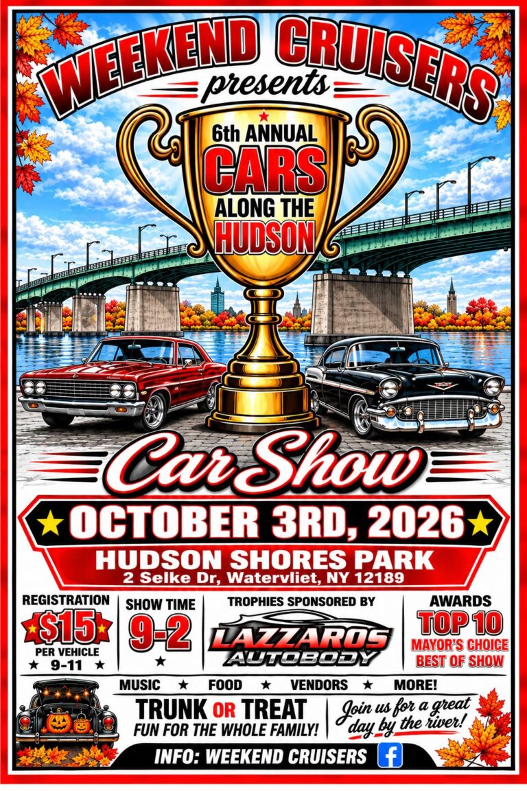 6th Annual Cars Along the Hudson Car Show car show in Watervliet, NY