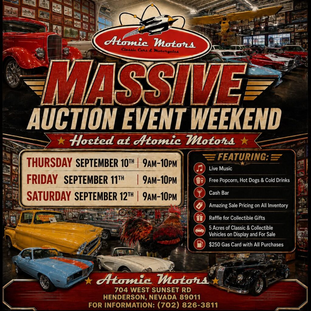 Atomic Motors Massive Auction Event Weekend event at Atomic Motors in Henderson, NV on September 10, 2026
