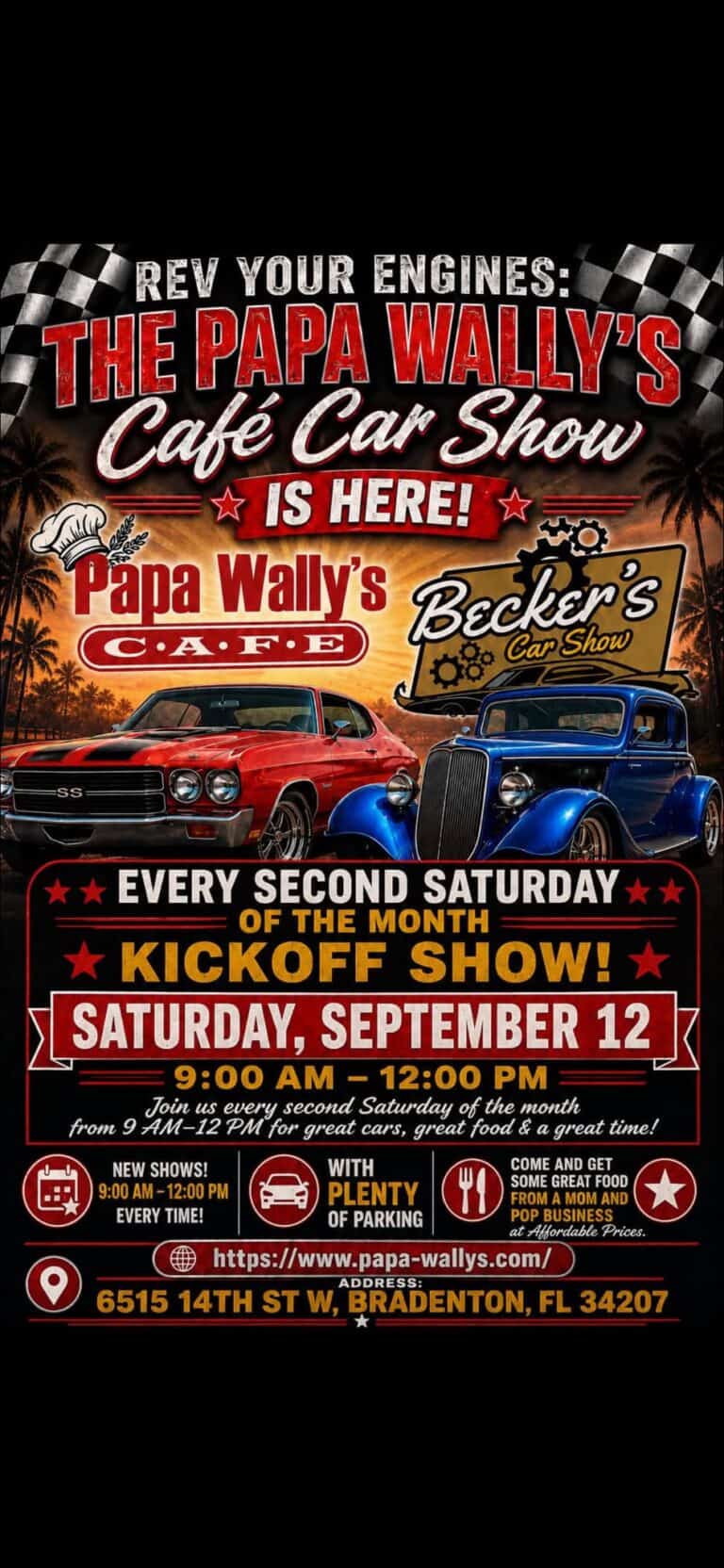 Papa Wally’s Cafe Car Show car show in Bradenton, FL