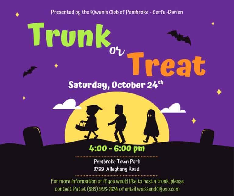 PCD Kiwanis 5th Annual Trunk or Treat car show in Corfu, NY
