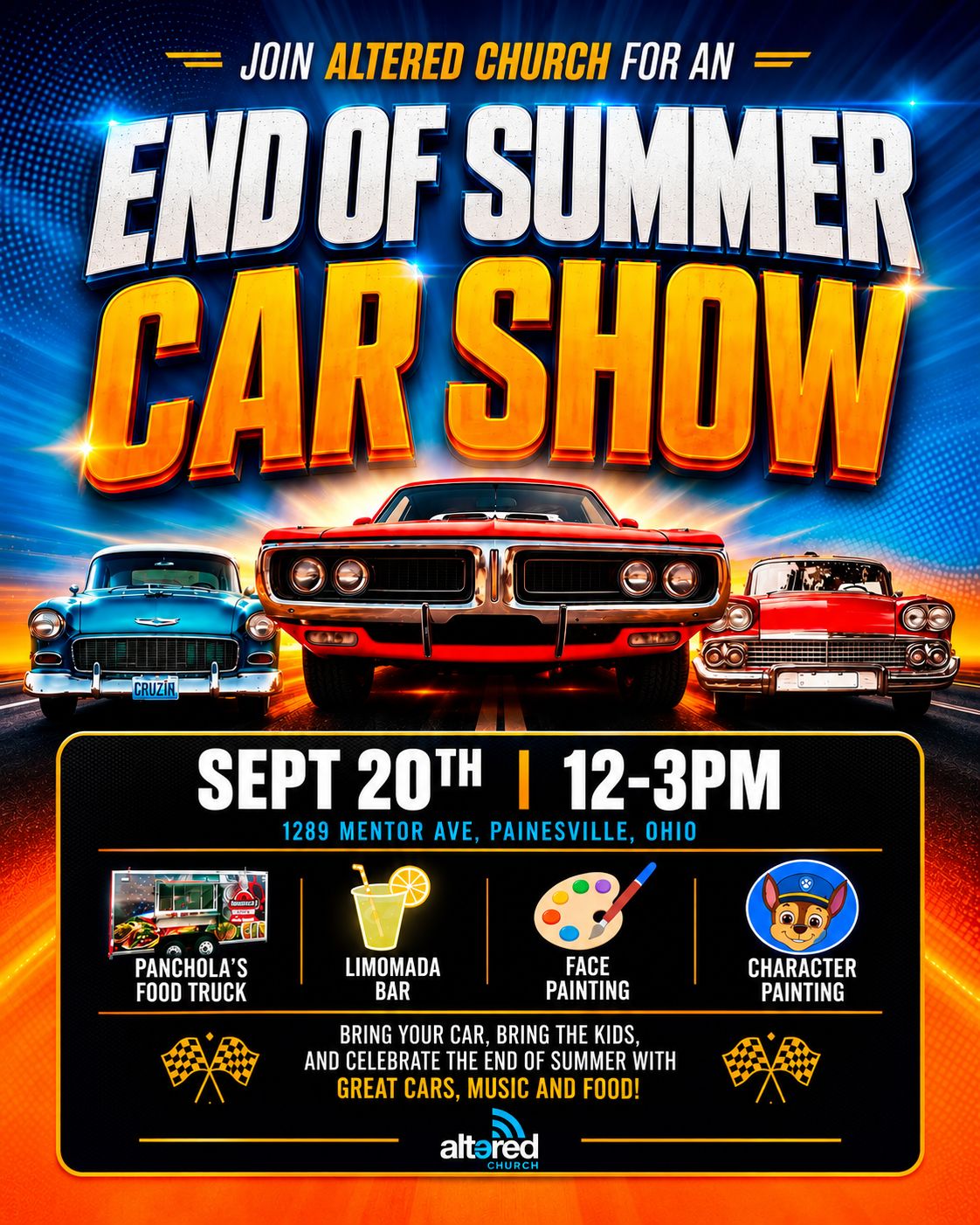 Altered Church End of Summer Car Show event at Altered Church in Painesville, OH on September 20, 2026