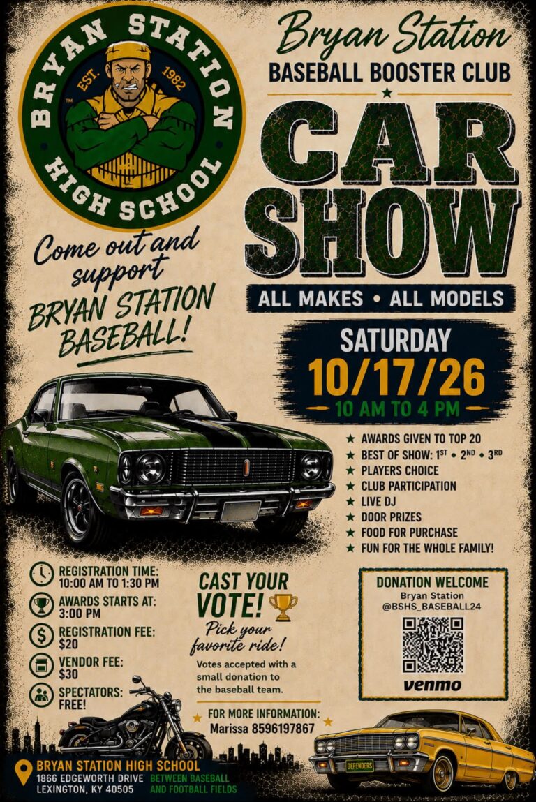 Bryan Station Baseball Booster Club Car Show car show in Lexington, KY