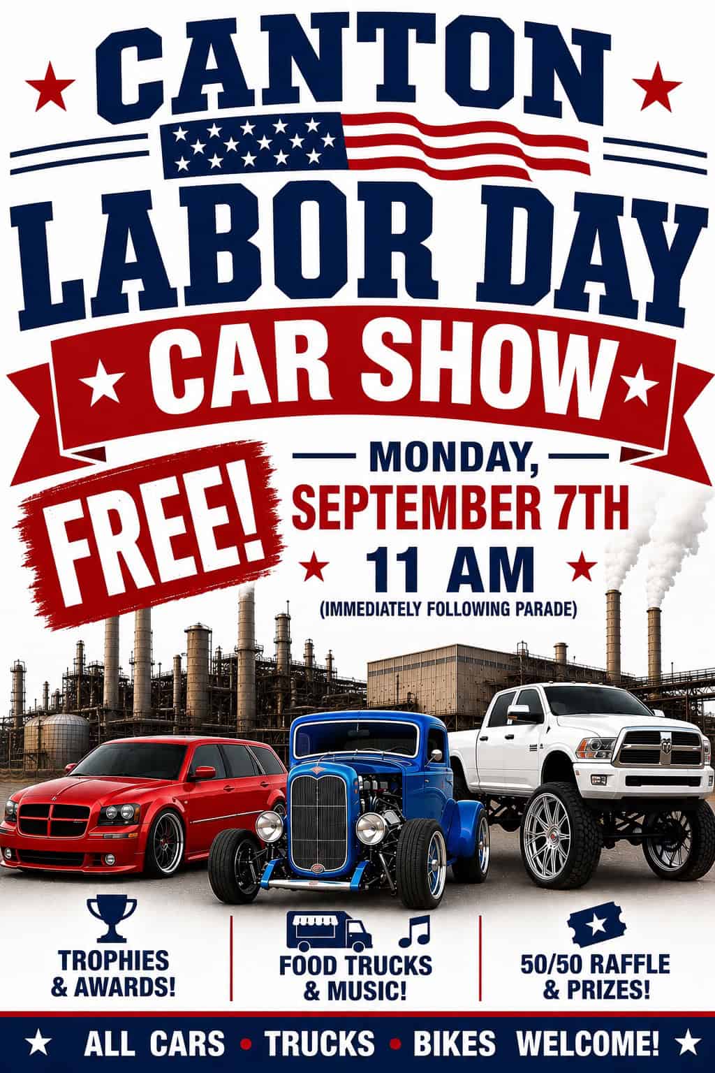 Canton Labor Day Car Show event at 99 Main St in Canton, NC on September 7, 2026