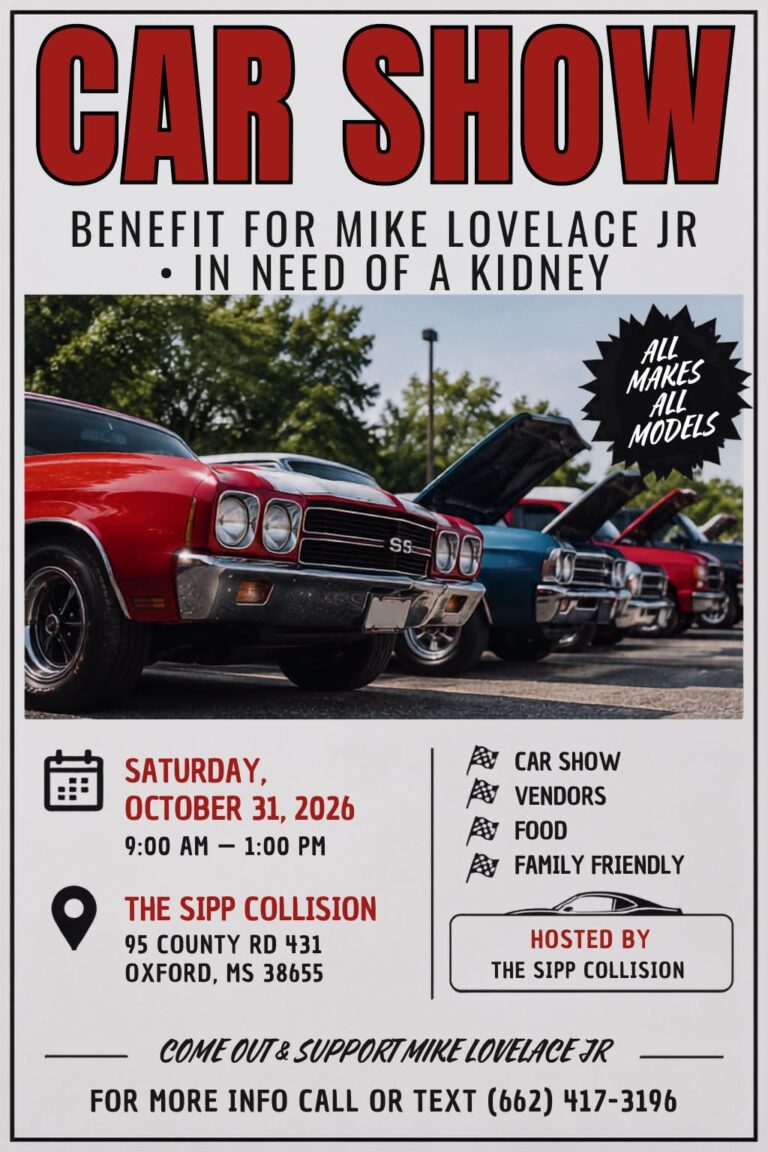 Car Show Benefit for Mike Lovelace Jr car show in Oxford, MS