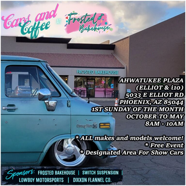 Cars and Coffee at Frosted Bakehouse car show in Phoenix, AZ