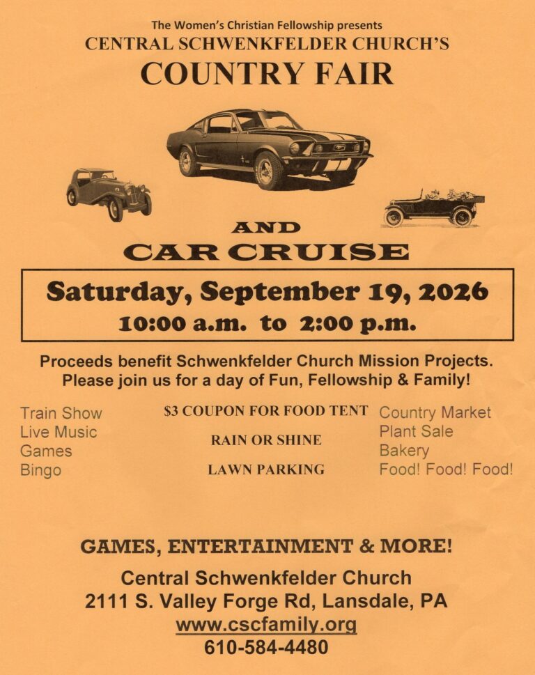 Central Schwenkfelder Church’s Country Fair and Car Cruise car show in Lansdale, PA