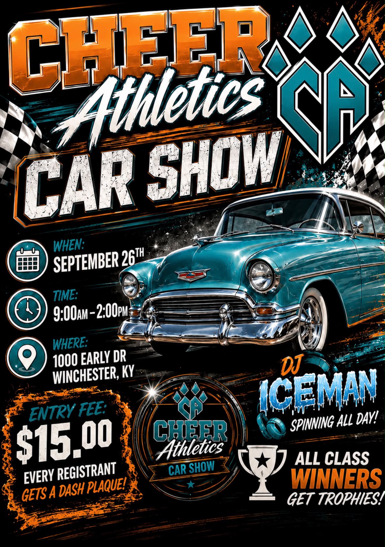 CHEER Athletics Car Show event at 1000 Early Dr in Winchester, KY on September 26, 2026